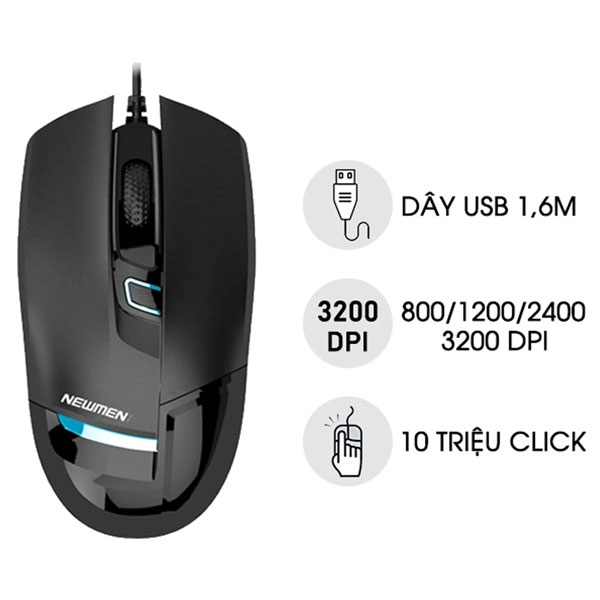 Chuột Quang Newmen G10 USB – Có Dây, Kết Nối USB