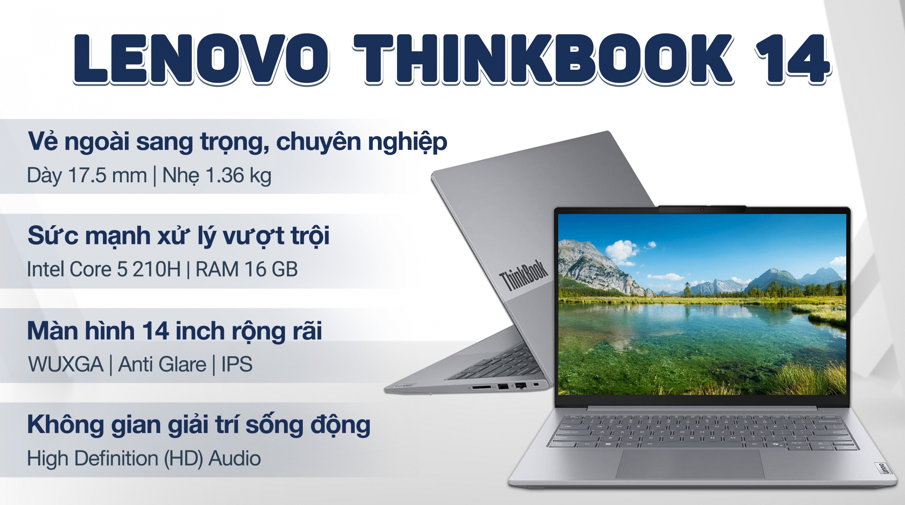 Lenovo ThinkBook 14 Gen 8 – Core 5 210H | 16GB | 512GB | 14″ WUXGA | No OS