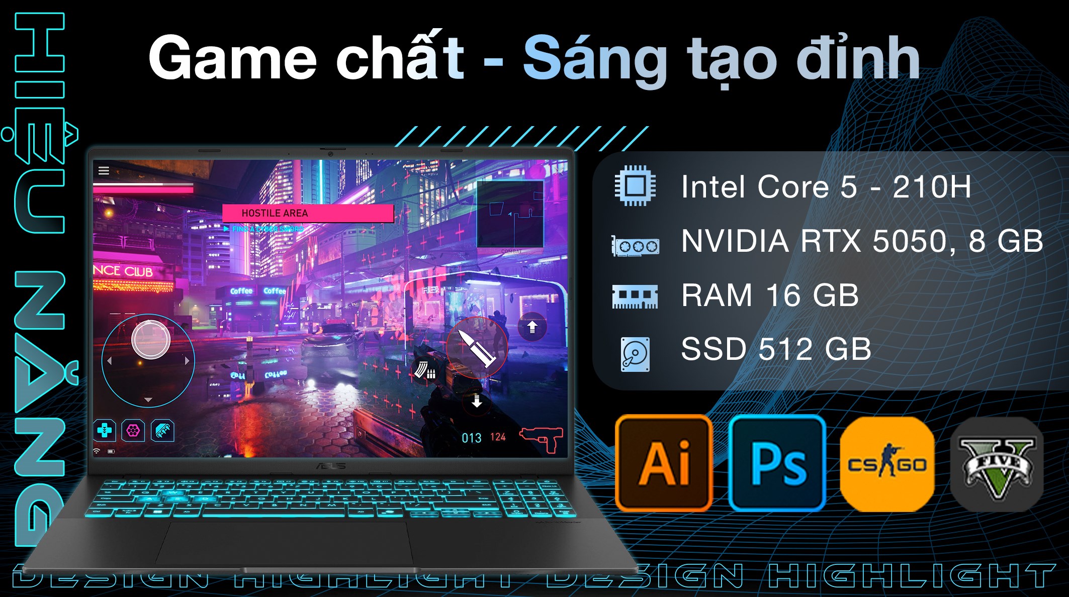 ASUS Gaming V16 V3607VH – Core 5-210H | RTX 5050 | 16GB | 512GB | 16″ 144Hz
