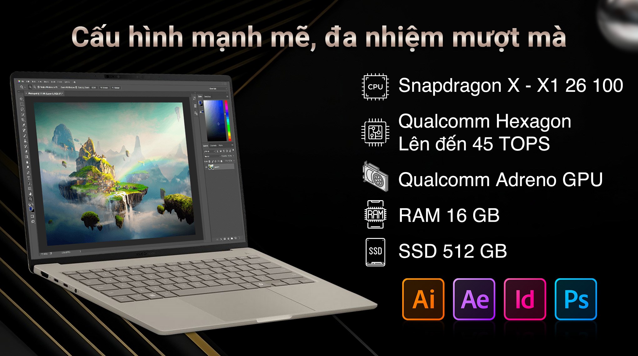 ASUS Zenbook A14 UX3407QA – Snapdragon X1 | 16GB | 512GB | 14″ OLED WUXGA