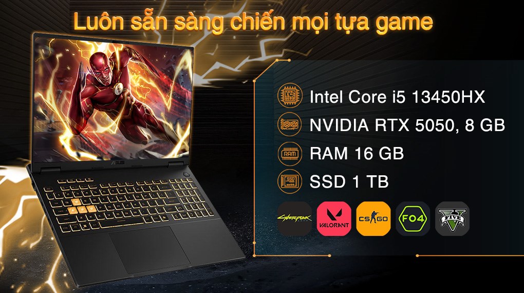 ASUS TUF Gaming F16 FX608JH – i5-13450HX | RTX 5050 | 16GB | 1TB | 16″ 165Hz