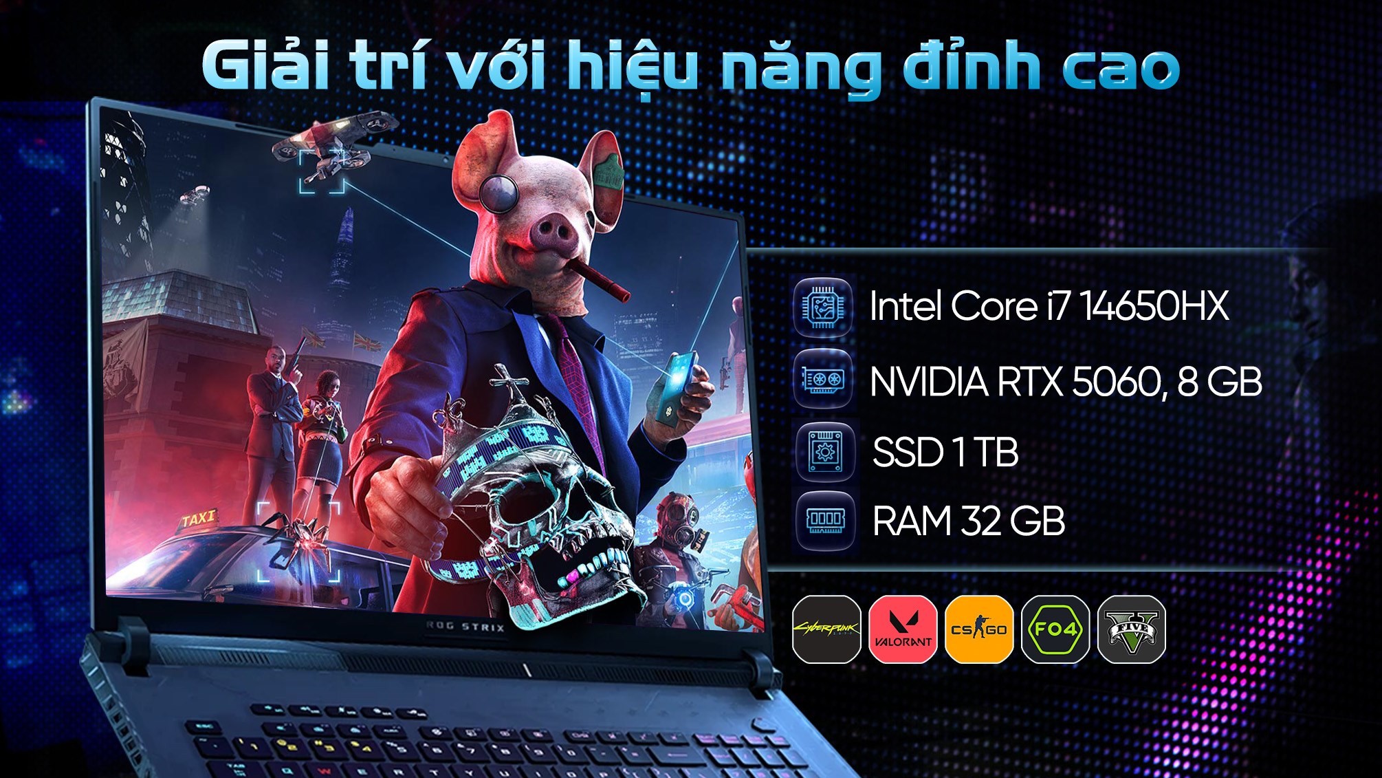 ASUS ROG Strix G16 G615JMR – i7-14650HX | RTX 5060 | 32GB | 1TB | 16″ 240Hz