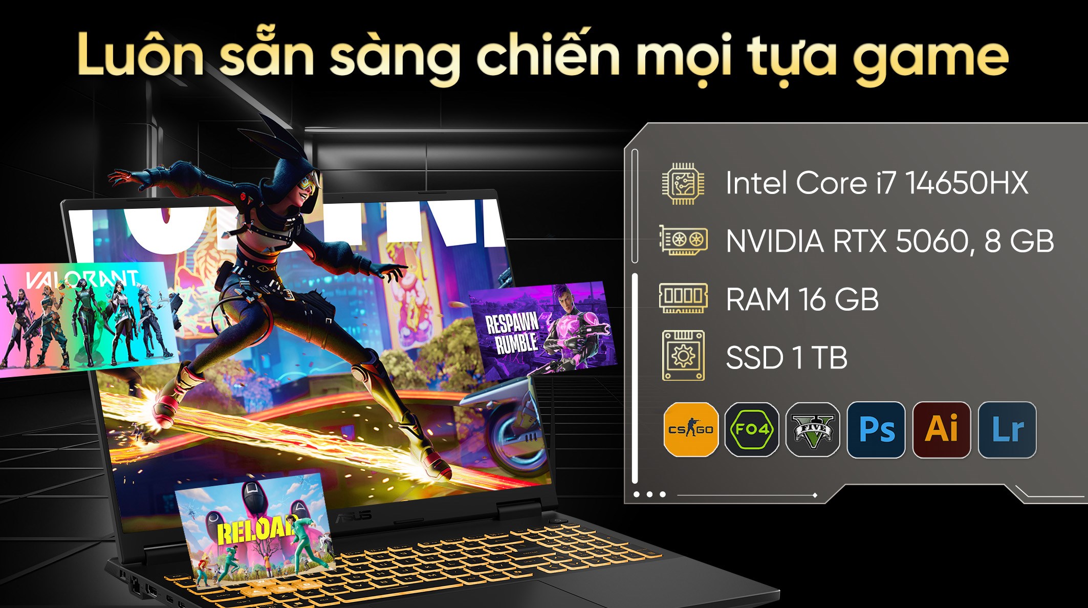 ASUS TUF Gaming F16 FX608JMR – i7-14650HX | RTX 5060 | 16GB | 1TB | 16″ 165Hz