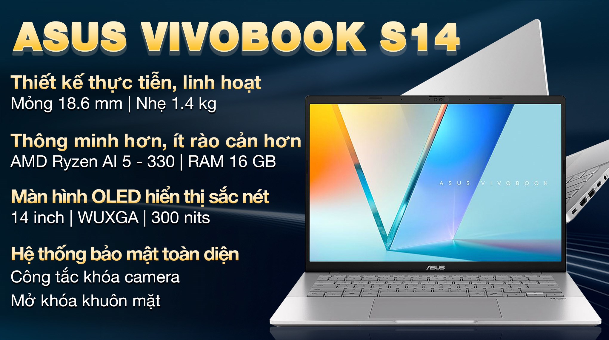 ASUS Vivobook 14 Ryzen AI 5 330 RAM 16GB SSD 512GB 14