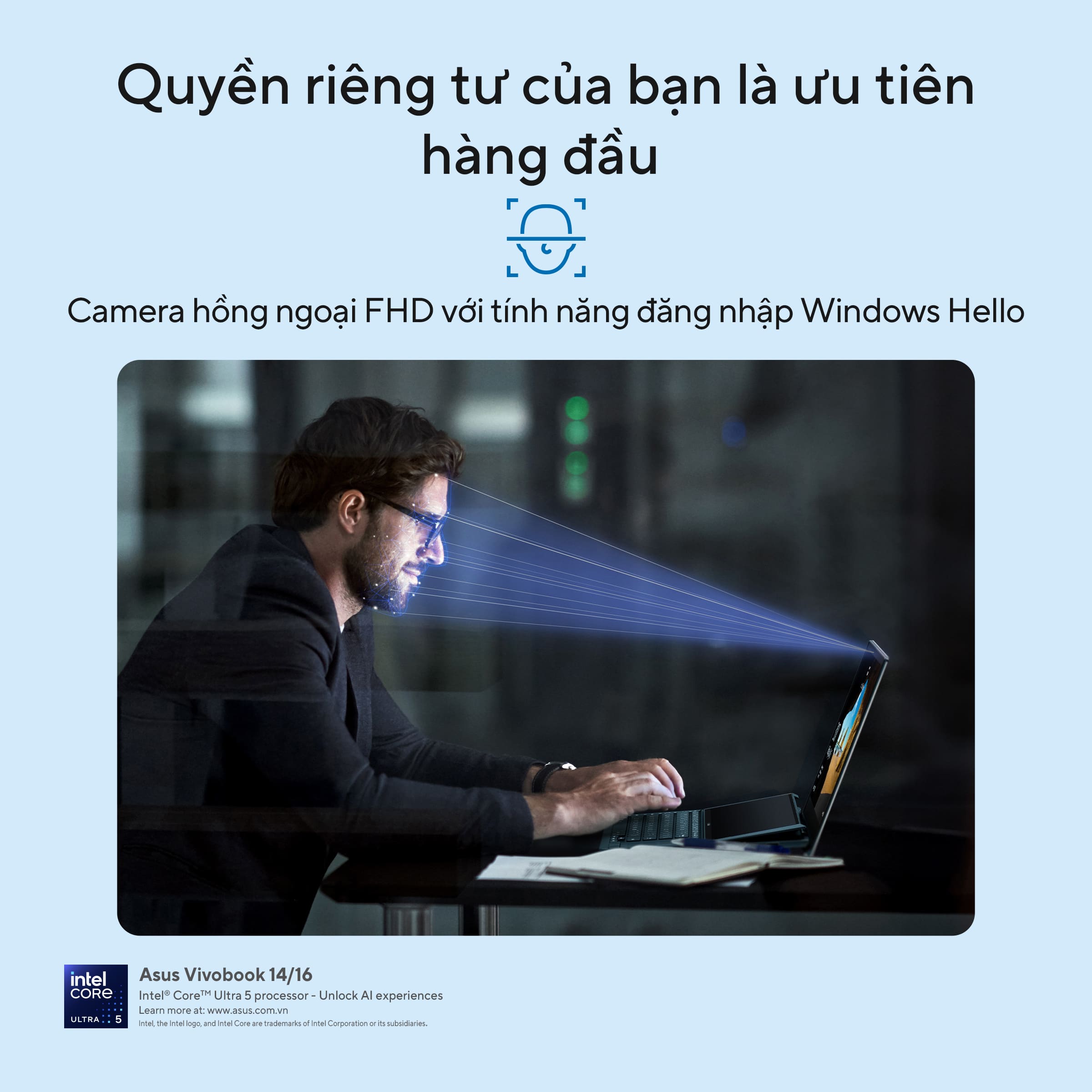 Laptop Asus Vivobook 14 A1407CA-LY008WS (Ultra 5 225H/ 16GB/ 512GB SSD/ 14 inch WUXGA/ Win 11/ Office/ Silver)