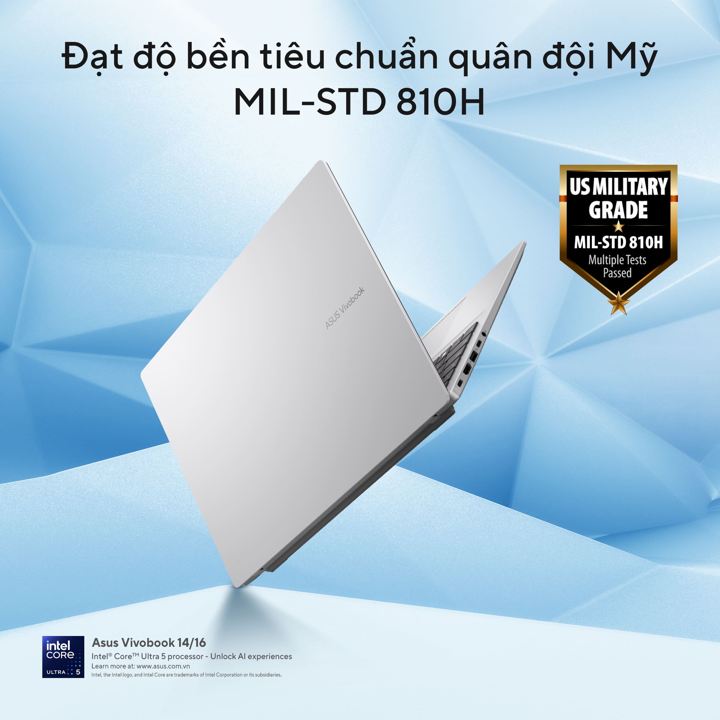 Laptop Asus Vivobook 14 A1407CA-LY008WS (Ultra 5 225H/ 16GB/ 512GB SSD/ 14 inch WUXGA/ Win 11/ Office/ Silver)