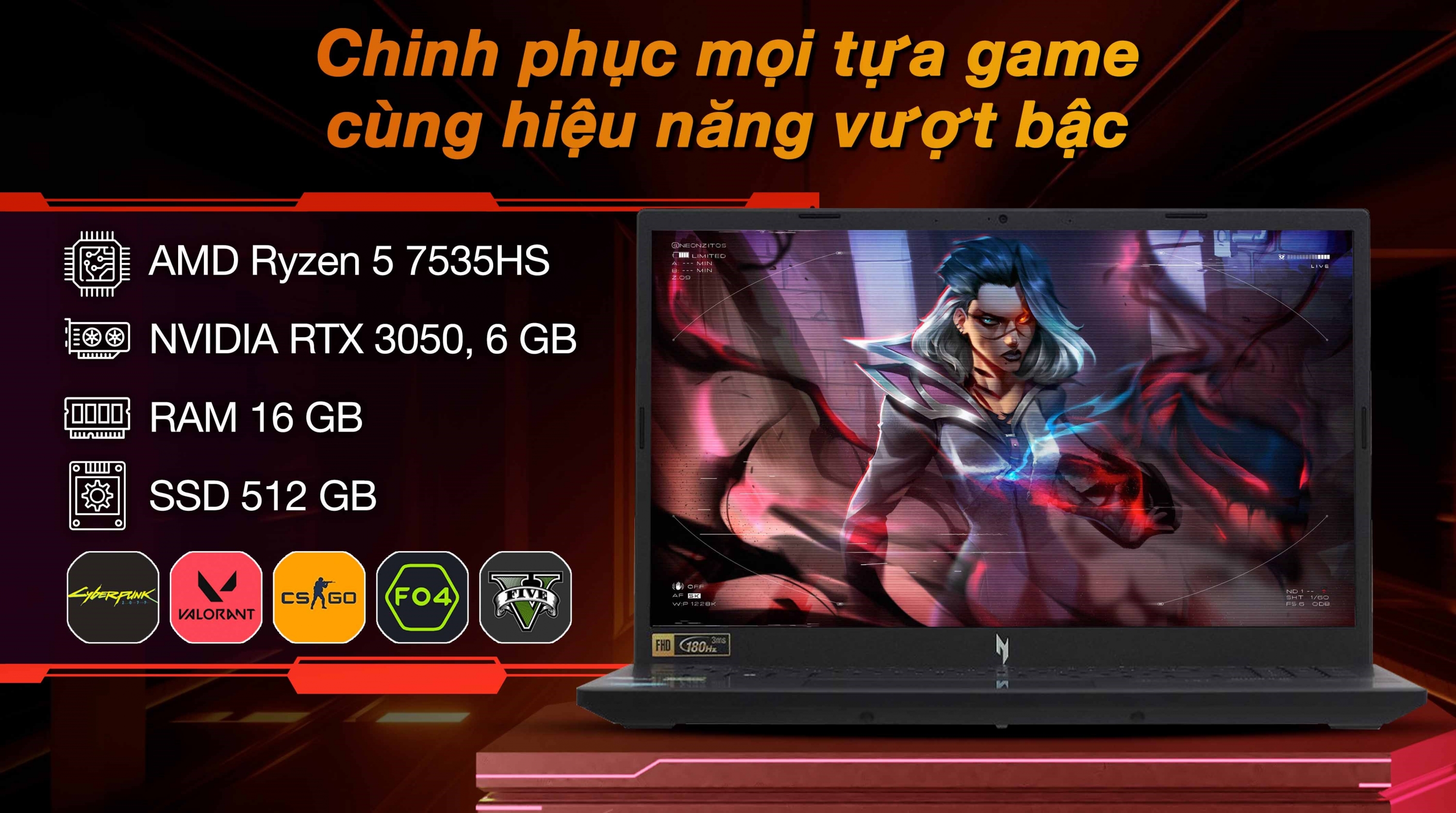 Acer Nitro V 15 ANV15-41 – Ryzen 7 | RTX 4050 | 15.6″ FHD 144Hz | Win 11