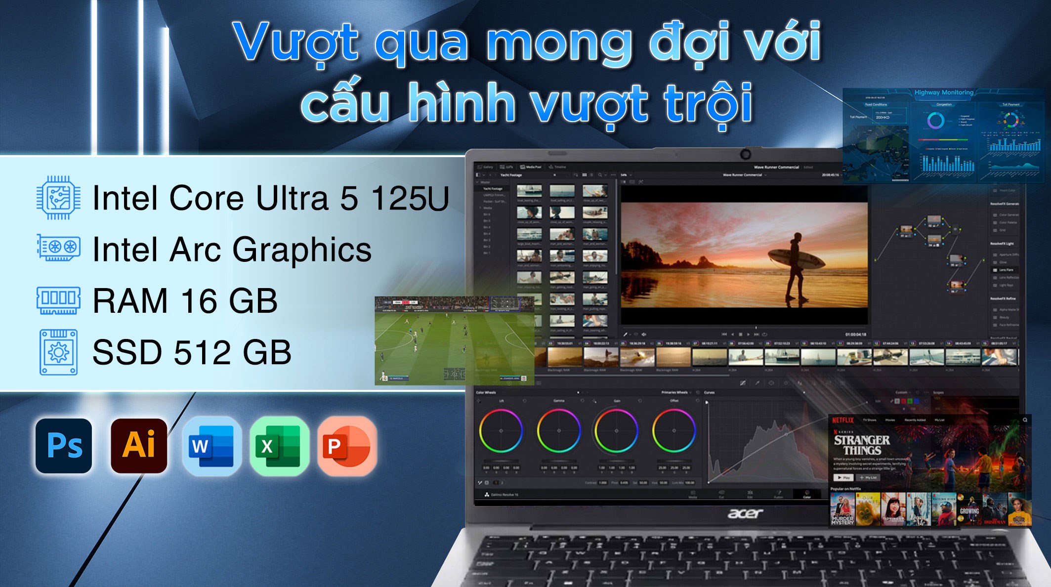 Acer Swift Lite 14 AI SFL14-51M – Ultra 5 | 14″ | AI PC | Mỏng nhẹ | Win 11