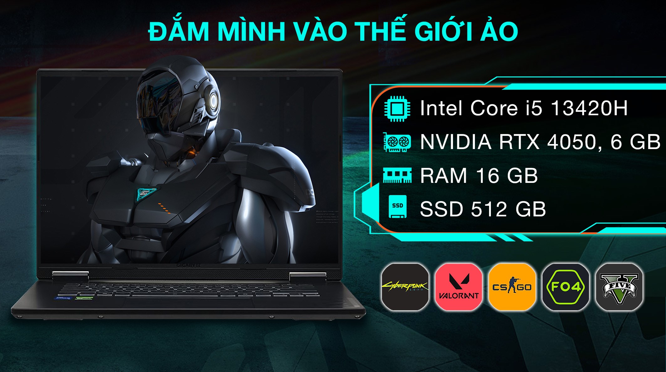 Laptop Gaming GIGABYTE Gaming A16 CMHI2VN894SH (Intel Core i5‑13420H/16GB/1TB/RTX 4050/16″ 165Hz)