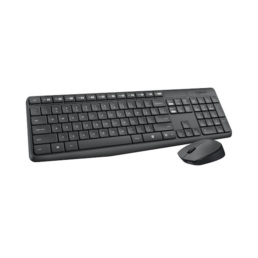 Bộ phím chuột Logitech MK235 Wireless – Full size, bền bỉ, pin lâu