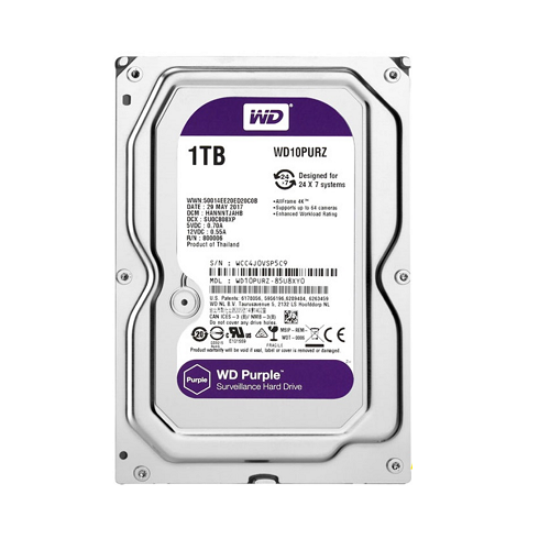 Ổ Cứng HDD WD Purple 1TB 3.5 Inch SATA III 5400RPM 64MB Cache WD10PURZ