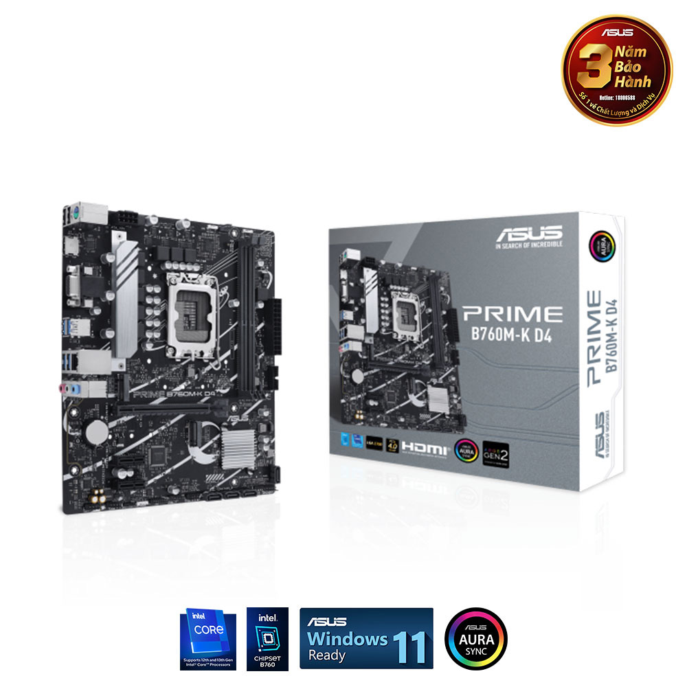 Mainboard ASUS PRIME B760M‑K DDR4 Socket LGA1700 Chính Hãng – mATX