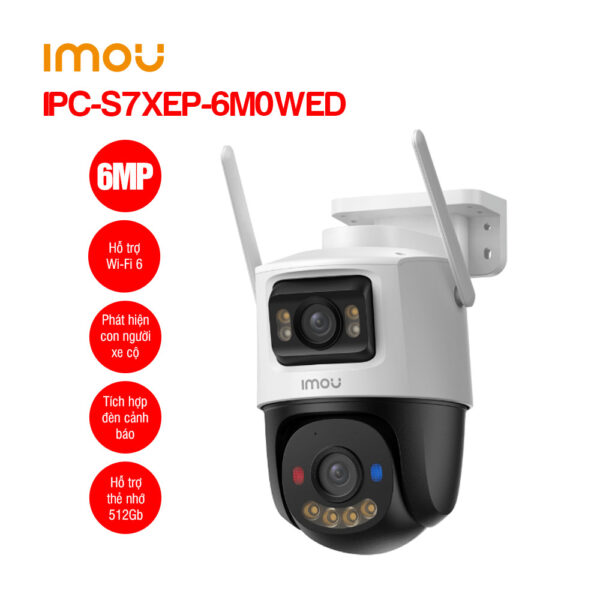 Camera WiFi Ngoài Trời IMOU IPC‑S7XEP‑6M0WED 6MP — AI Phát Hiện Người & Xe, Full Color