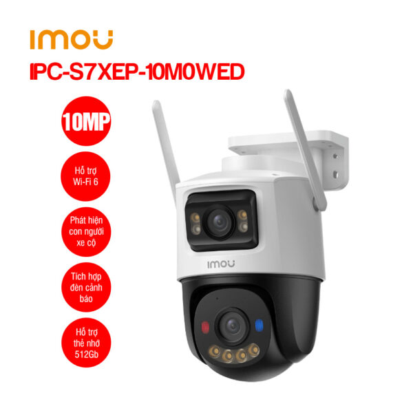 Camera WiFi Ngoài Trời IMOU IPC‑S7XEP‑10M0WED 10MP — Full Color, AI Phát Hiện Người & Xe