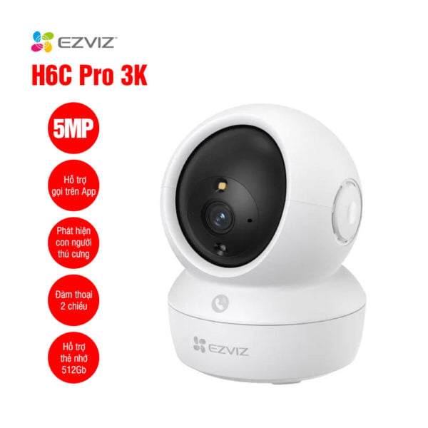 Camera Ezviz Xoay 360° H6C Pro 2K – 5.0MP, Quan sát Toàn Cảnh