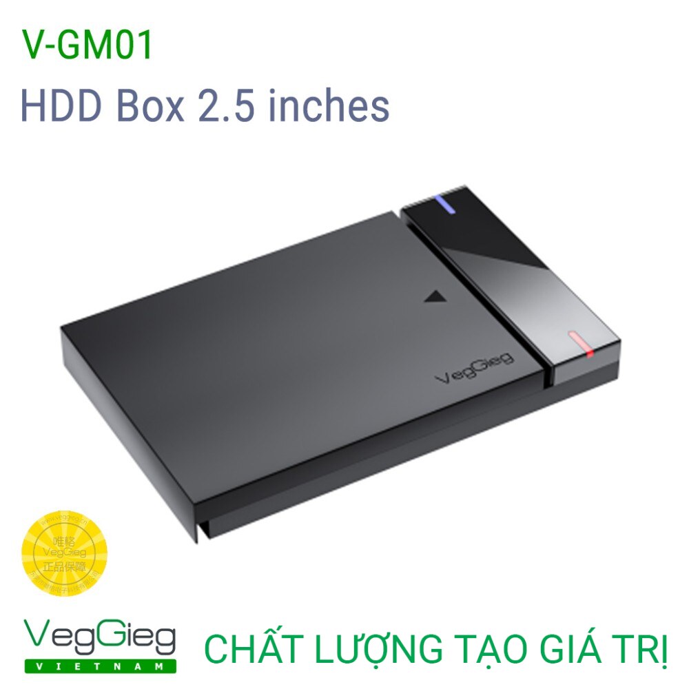 Box Ổ Cứng SATA Micro USB 3.0 Hỗ Trợ UASP VegGieg V-GM01 – Box HDD/SSD 2.5 Inch