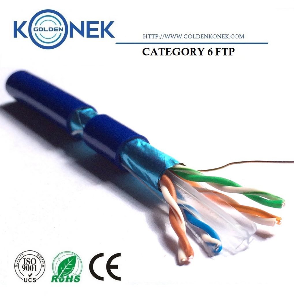 Cáp Mạng Golden Konek FTP Cat6e 305m Màu Xanh Nước Biển Chính Hãng